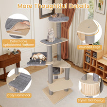 Load image into Gallery viewer, Tall Multi-Layer Cats Tower with Comfy Padded Top Perch, Private Condo