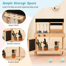Load image into Gallery viewer, Mud Kitchen, Fir Wood Outdoor Play Kitchen with 2 Removable Sinks, Storage Shelves