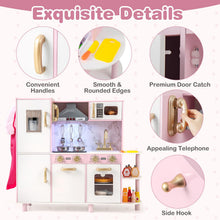 Load image into Gallery viewer, Kids Kitchen Playset Pretend Wooden Play Kitchen with Apron for 3+ Years Old