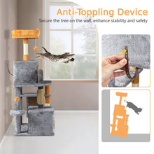 Load image into Gallery viewer, 128 CM Tall Cat Tree with Sisal Scratching Posts and Ladder