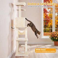 Load image into Gallery viewer, Cat Tree, 168cm Tall Modern Cats Tower with 2 Perches, Hammock