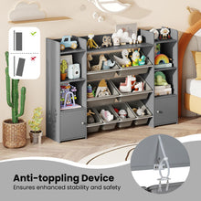 Load image into Gallery viewer, 142 cm Large Toy Storage Organizer with 8 Removable Bins and Bookshelf