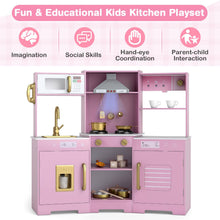 Load image into Gallery viewer, Wooden Pretend Play Kitchen with Real Sounds and Lights