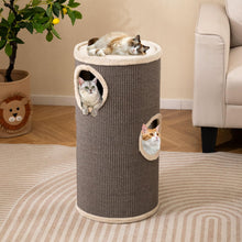 Load image into Gallery viewer, Cat House for Indoor Cats, 3/4-Story Cat Hideaway Cave Bed with Sisal Scratching Pad