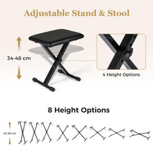 Load image into Gallery viewer, 88 Key Digital Piano Keyboard, Full Size Electric Piano with Adjustable Stand & Stool