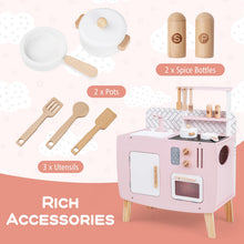 Load image into Gallery viewer, Wooden Kitchen Playset with Stoves and Cookware Accessories