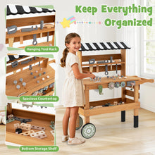 Load image into Gallery viewer, 2-in-1 Toddler Workbench Rolling Cart with Play Tools Set