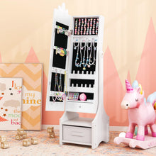 Load image into Gallery viewer, Kids Jewelry Cabinet with Full-Length Mirror