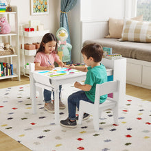 Load image into Gallery viewer, Kids Art Table and Chairs Set with Paper Roll and Storage Shelves