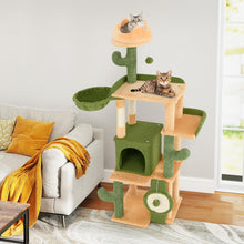 Load image into Gallery viewer, 160 CM Cactus Cat Tree with Sisal Scratching Posts for Indoor Cats