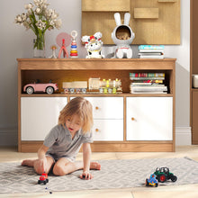 Load image into Gallery viewer, Kids Storage Cabinet, Wooden Children Bookcase with Open Shelf
