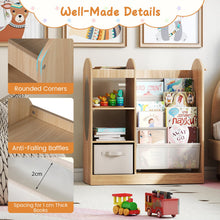 Load image into Gallery viewer, Kids Bookshelf, Toy Storage Organizer with Full-Length Mirror