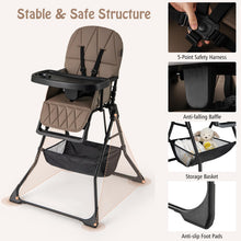 Load image into Gallery viewer, Compact High Chair with 3-Position Adjustable Dishwashable Tray