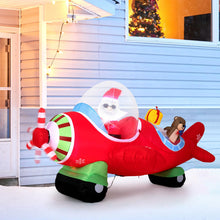 Load image into Gallery viewer, 7.2 Feet Animated Inflatable Santa on Plane