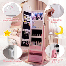 Load image into Gallery viewer, Kids Jewelry Cabinet with Sensor Lights and Full-Length Mirror