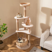 Load image into Gallery viewer, 164 cm Cat Tree with Jute Scratching Posts and Dangling Balls