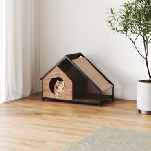 Load image into Gallery viewer, Wooden Cat House for Indoor Cats Kitty Condo Furniture with Porch