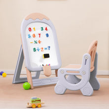 Load image into Gallery viewer, Height-adjustable and Foldable Standing Kids Art Easel with Chair