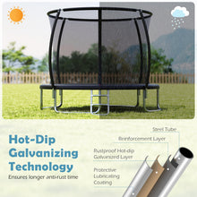 Load image into Gallery viewer, 10ft Trampoline, Outdoor Rebounder Trampoline with Safety Enclosure Net and Ladder
