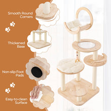 Load image into Gallery viewer, Multi-level Modern Solid Wood Cat Tower with Capsule Nest