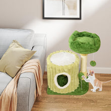 Load image into Gallery viewer, Small Cat Tree, Green Cat Tower with Private Cat Condo