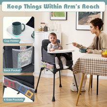 Load image into Gallery viewer, Foldable High Chair for Babies and Toddlers | Baby Highchair with 2-Level Adjustable Tray