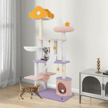 Load image into Gallery viewer, Cat Tree & Tower, Modern cat Condo with Scratching Posts & Hammock - 167cm Tall