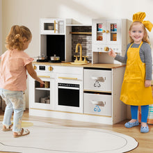 Load image into Gallery viewer, Wooden play kitchen with stove and sounds childrens kitchen with sink