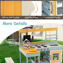 Load image into Gallery viewer, Kids Mud Kitchen, Children Pretend Play Kitchen with Picnic Table, Bench, Blackboard