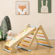 Load image into Gallery viewer, 3-in-1 Pikler Triangle Climbing Set with Dual-Side Ramp and Adjustable Climbing Triangle