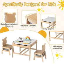 Load image into Gallery viewer, Kids Table and Chairs 4 in 1 Wooden Activity Desk Set (Bear Shape)