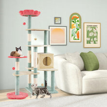 Load image into Gallery viewer, Cat Tree, Multi-Level Cat Tower with Sisal Scratching Posts(155cm Tall)