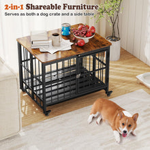 Load image into Gallery viewer, Foldable Dog Crate Furniture with Removable Tray Heavy-duty Chew-resistant Dog Kennel