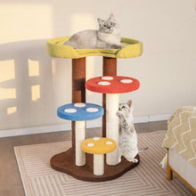 Load image into Gallery viewer, Cat Tree, 94cm Mushroom Cat Climbing Tower with Scratching Posts, Padded Top Perch