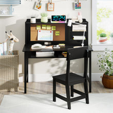 Load image into Gallery viewer, Wooden Study Table with Storage Hutch & Open Shelves