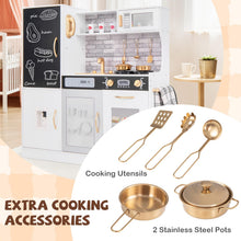 Load image into Gallery viewer, Play Kitchen Toy Set with Chalkboard and Real Sounds & Lights