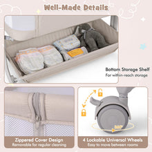 Load image into Gallery viewer, 6-Level Heights Adjustable Bassinet with Mattress