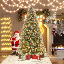 Load image into Gallery viewer, 6.5 FT Artificial Xmas Tree with 909 PVC Branch Tips and 420 Warm White LED Lights
