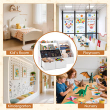 Load image into Gallery viewer, Toy Storage Organizer, Kids Bookshelf with Flip-up Blackboard
