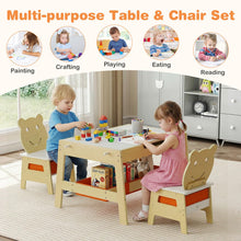Load image into Gallery viewer, Kids Table and Chairs, Multifunctional Activity Desk with Chalkboard & Whiteboard