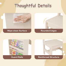 Load image into Gallery viewer, Wooden Toddler Craft Desk with Removable Paper Roll Holder & Cubby Cabinet