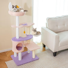 Load image into Gallery viewer, Cat Tree, Modern Cat Tower with Scratching Posts, Cat Condo, Plush Perch, Hammock