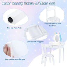 Load image into Gallery viewer, Kids Vanity Table and Chair Set, Princess Dressing Table