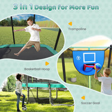 Load image into Gallery viewer, Outdoor Trampoline, 10FT x 8FT Rectangle Trampoline with Basketball Hoop