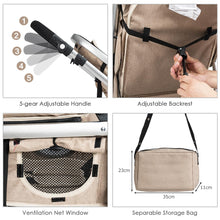 Load image into Gallery viewer, Baby Stroller, Foldable Toddler Pushchair with Rain Cover, Mosquito Net, Storage Bag
