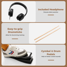 Load image into Gallery viewer, Electric Drum Set Foldable Drum Kit with 18 CM Mesh Drum Pads
