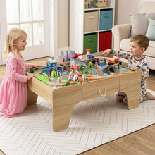 Load image into Gallery viewer, Wooden Train Track Set, 3-in-1 Kids Activity Table
