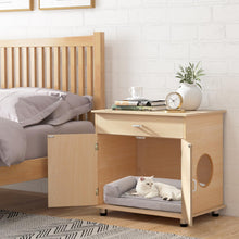 Load image into Gallery viewer, Cat Litter Box Enclosure, Wooden Hidden Kitty Washroom Storage Bench