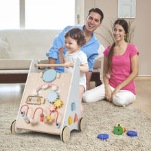 Load image into Gallery viewer, Wooden Baby Walker, 7-in-1 Toddler First Step Activity Interactive Push Along Toy