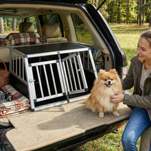 Load image into Gallery viewer, Aluminium Car Dog Crate, Chew-proof Dog Transport Crate Travel Box